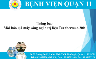 Thông báo mời báo giá máy sóng ngắn trị liệu Tur thermar 200